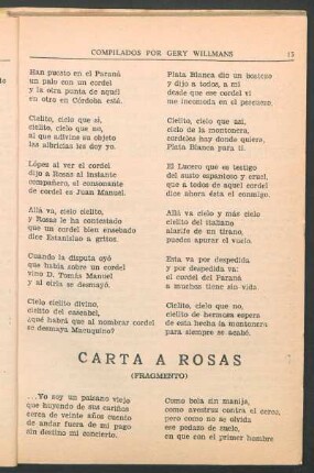 Carta a Rosas : (Fragmento)