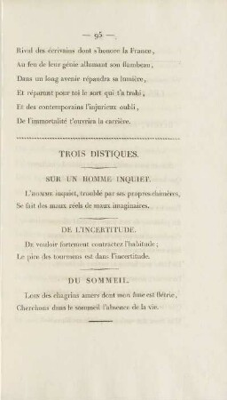 Trois Distiques
