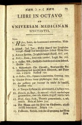 Libri In Octavo Ad Uniuersam Medicinam Spectantes.