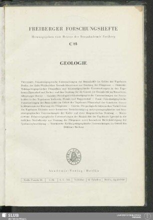 Feinstratigraphische Untersuchungen der Braunkohle im Gebiet des Tagebaues Profen des Zeitz-Weißenfelser Braunkohlenreviers zur Deutung der Flözgenese