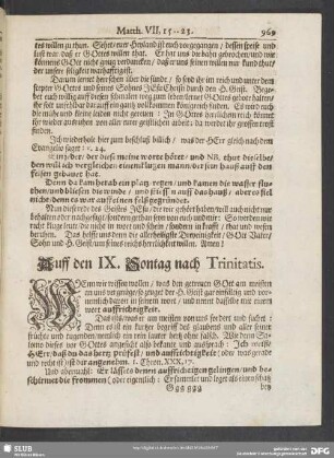 Auff den IX. Sontag nach Trinitatis