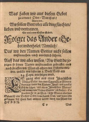 Folget das Ander Gebot ...