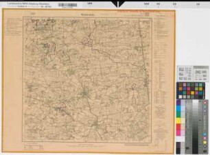 Katasteramt Oelde  Kreis Beckum, Meßtischblatt Wadersloh 4215, Farbige Einzeichnung mit Namensliste