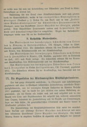 IX. Die Organisation des Württembergischen Wohlthätigkeitsvereins.