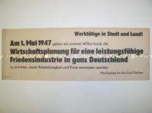 Maueranschlag mit Aufruf zum 1. Mai in Sachsen