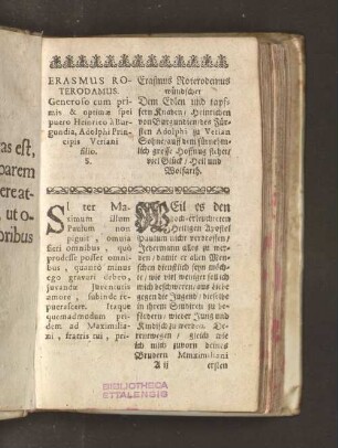 Erasmus Roterodamus.