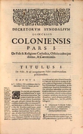 Decreta Et Statuta Dioecesanae Synodi Coloniensis