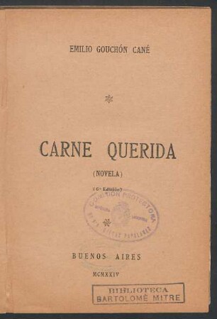 1924001600: Carne querida : (novela)