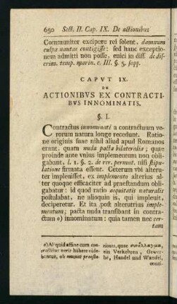 650-666, Caput IX. De actionibus ex contractibus innominatis