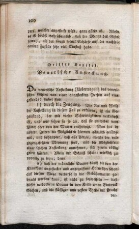 Drittes Kapitel. Venerische Ansteckung.