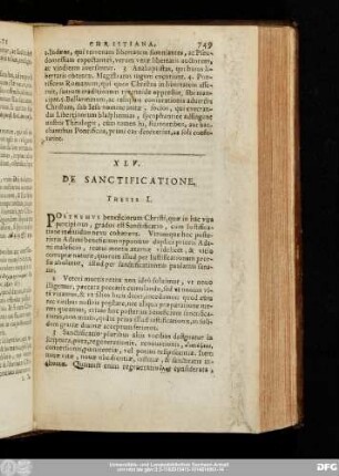 XLV. De Sanctificatione.