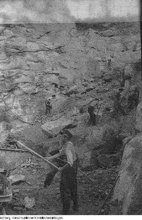 Sosa, Talsperrenbau, Felsarbeiten, 15. September 1949