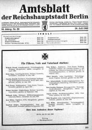 1943,29: Nr. 29, 20. Juli 1943