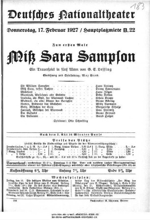 Miß Sara Sampson