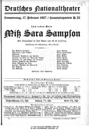 Miß Sara Sampson