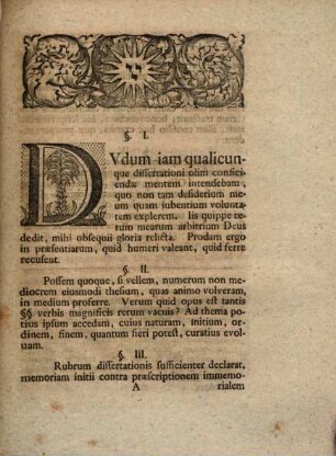 Diss. iur. de memoria initii contra praescriptionem immemorialem, praecipue regalium, et domaniorum