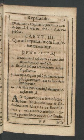 Caput III. Qui ad reparationem Ecclesiae teneantur.