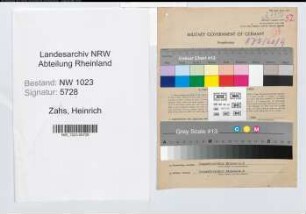 Entnazifizierung Heinrich Zass , geb. 01.05.1896 (Schreiner)