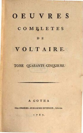 Oeuvres completes de Voltaire. 45, Romans ; 2