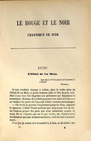 Le rouge et le noir : chronique du XIXe siècle, 2