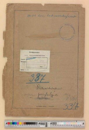 Errichtung des endgültigen Reichswirtschaftsrates bzw. Abschaffung des Vorläufigen Reichwirtschaftsrates.- Pressemeldungen: Bd. 1