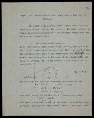 Kapitel III. Das Verhalten einer analytischen Funktion im Kleinen.