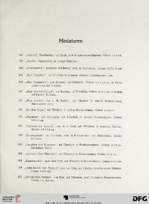 Miniaturen (Nr. 242-283)