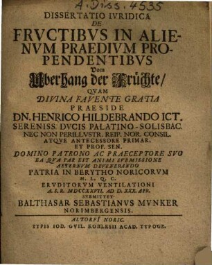 De fructibus in alienum praedium propendentibus