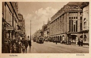 Erster Weltkrieg - Feldpostkarten. "Karlsruhe - Kaiserstraße"
