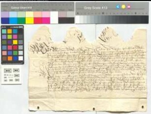 Dasselbe ertauscht von dem Junker Johann von Gerisheim 3/4 Landes in der Teschenburg gelegen. Or. Perg. Chirograph.