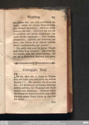 Siebenzigster Brief.