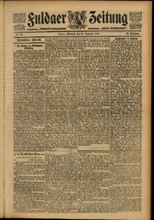 Zweite Ausgabe vom Mittwoch, den 29. November 1905.