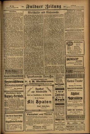 Dritte Ausgabe vom Sonntag, den 20. April 1924.