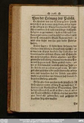 Von der Crönung des Pabsts.