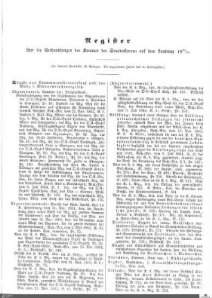 Register Kammer der Standesherren 1862-1865