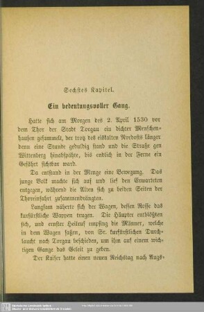 Sechstes Kapitel. Ein bedeutungsvoller Gang