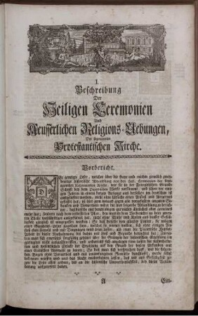 I. Beschreibung Der Heiligen Ceremonien Und Aeusserlichen Religions-Uebungen, Der sogenannten Protestantischen Kirche