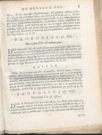 Propositio VII. Decretum Dei est immutabile.