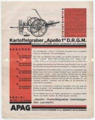 Kartoffelgraber "Apollo 1" / Prospekt Nr. 520