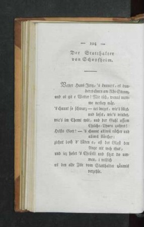 Der Statthalter von Schopfheim