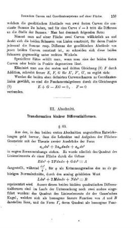 III. Abschnitt. Transformation binärer Differentialformen.