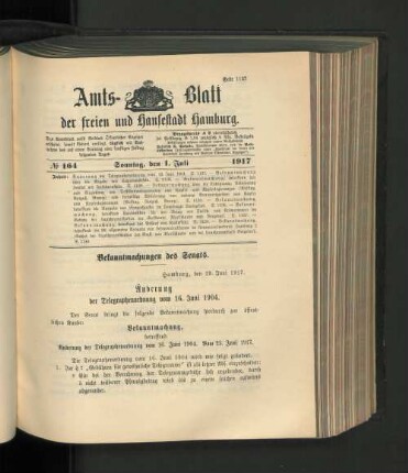 No. 164, 1. Juli 1917