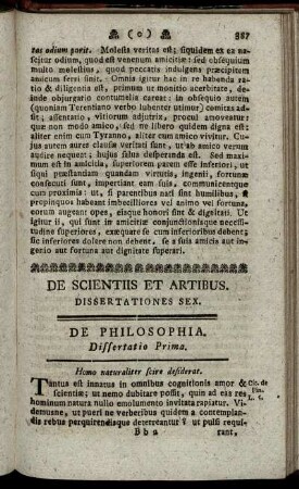 De Scientiis Et Artibus.