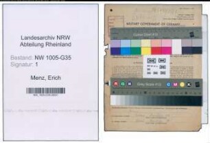 Entnazifizierung Erich Menz , geb. 01.09.1894 (Kaufmann)