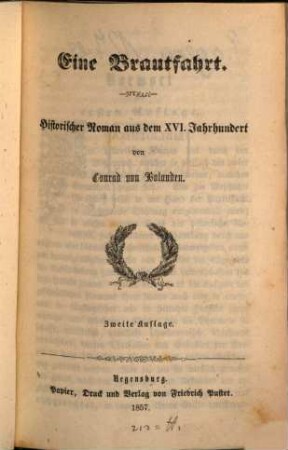 Eine Brautfahrt : historischer Roman aus dem 16. Jahrhundert