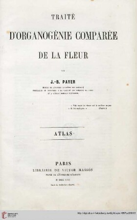 Band 2: Traité d'organogénie comparée de la fleur: Atlas