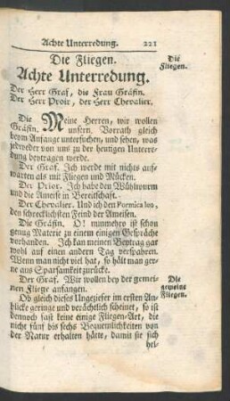Achte Unterredung. Die Fliegen.