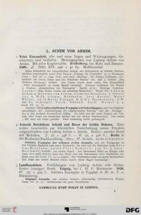 L. Achim von Arnim (Nr. 1-5)