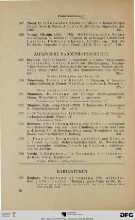 Japanische Farbenholzschnitte (Nr. 269-276)