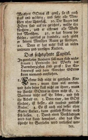 Das sechszehnte Capitel. - Das zwanzigste Capitel.